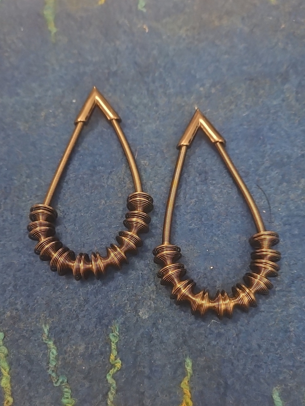 6 For $15 Bungee Black Wire Teardrop Earrings .